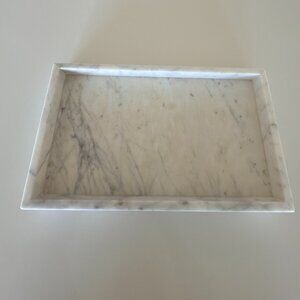 New White Marble Tray 14" x 8"